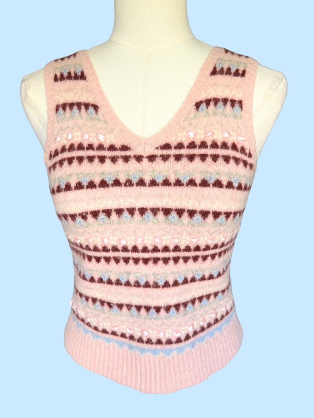 Vintage Fair Isle Knit Sweater Vest